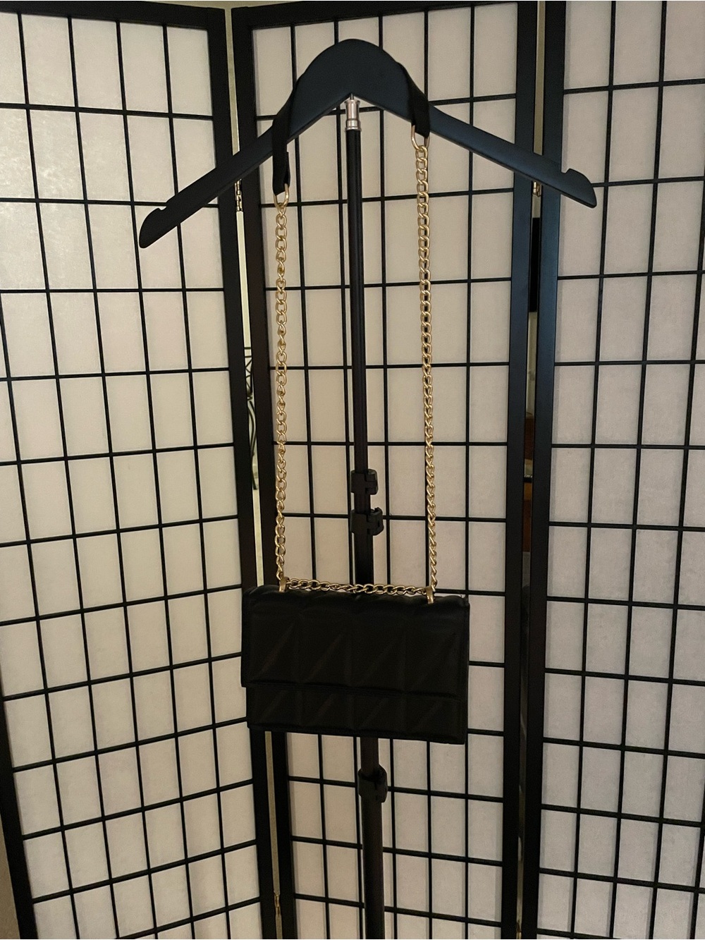 Black Quilted Chain-Handle Shoulder Bag - Women